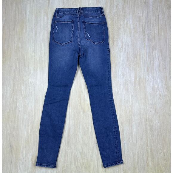 Good American Good Waist Distressed Skinny Stretch Slim Denim Jeans GW113T 4/27 - Picture 6 of 16